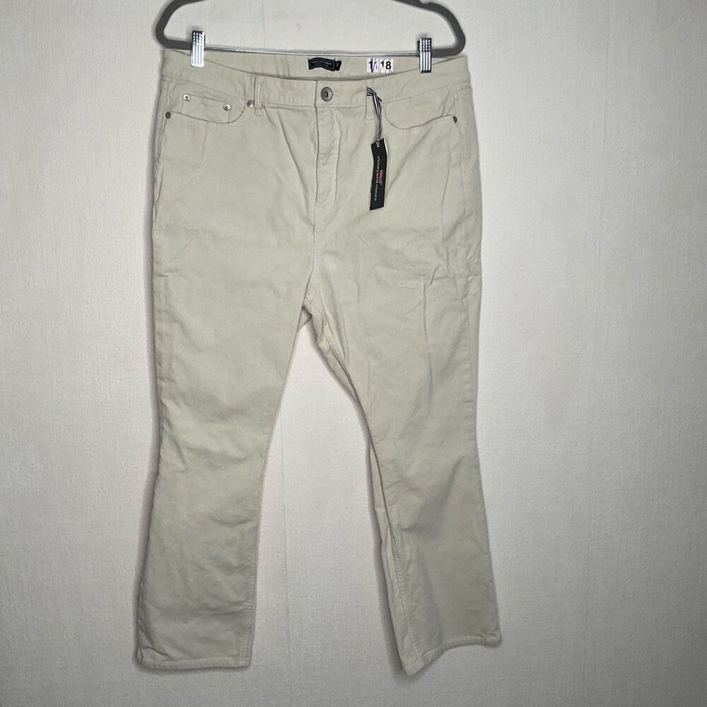 NEW Vineyard Vines Womens size 33 Marshmallow Corduroy‎ High Rise Pants Casual
